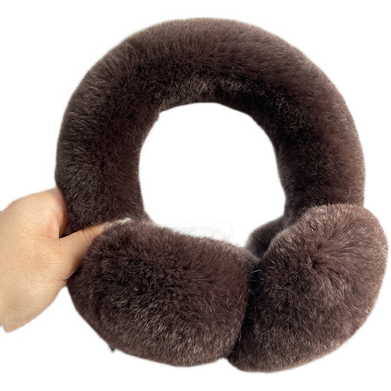 Female fur earmuffs winter earmuffs soft and warm cables genuine Rex rabbit earmuffs for cold weather 241127
