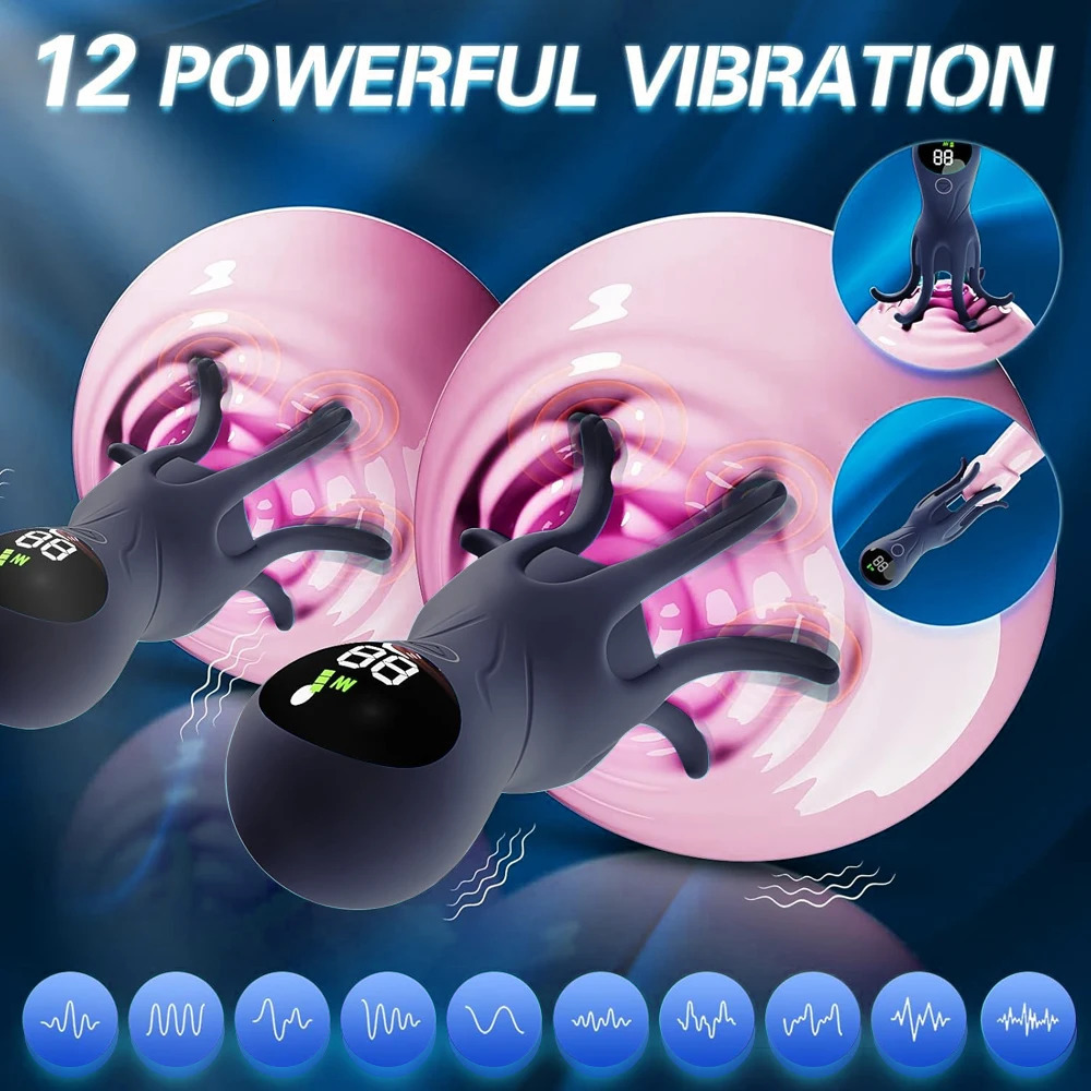 LCD Display Octopus Penis Exercise Massager For Male Adult Products Masturbation Aircraft Cup Electric Training Sex Toys 251011