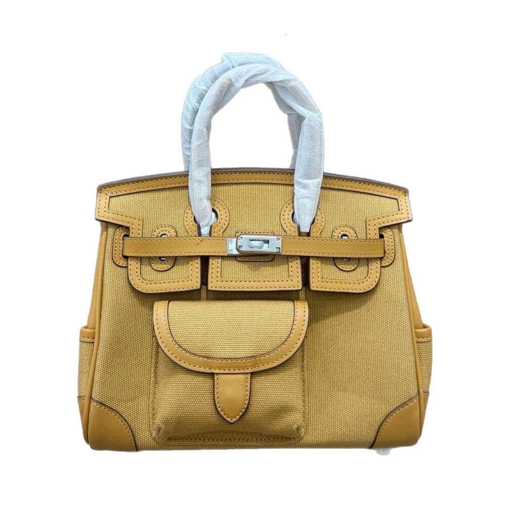 Luxury bag Fashion Top Layer Swift and Canvas Women s BK Cargo Genuine Leather Handbag Casual Bag Trendy