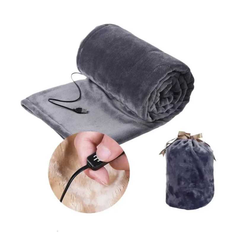 160x85cm USB Heating Blanket Travel For Sofa Bed 5 Levels Portable Electric Blanket Winter Warm Soft Plush Car Shawl Camping Y251014