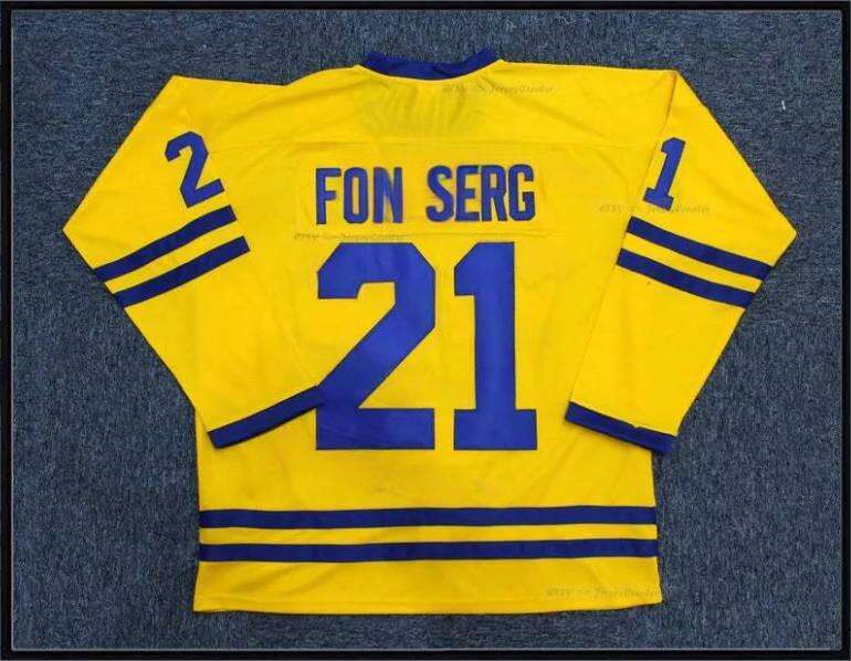 Throwback Sweden Ice Hockey Jersey Yellow Blue ed Custom Name number Free shipping