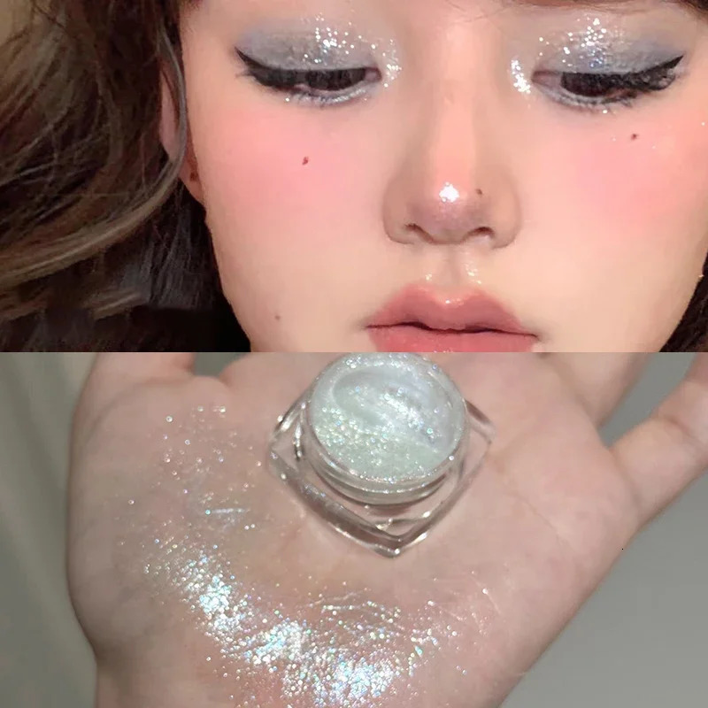 6 Colors Glitter Eyeshadow Gold Pink Eye Shadow Highlighter Silkworm Long Lasting Waterproof Shimmer Multicolor Liquid Eyeshadow 251010