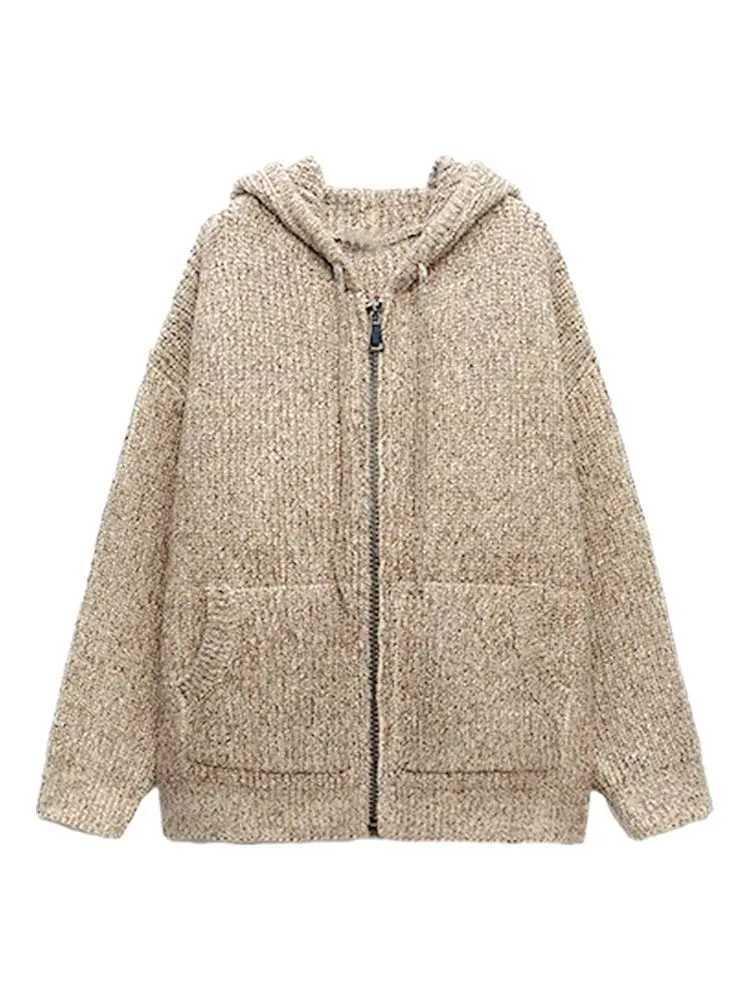 Hooded Cardigans Women Simple Cleanfit Sweater Aesetic Autumn Winter Coat Allmatch Outwear Baggy Slouchy Daily Ins W251014