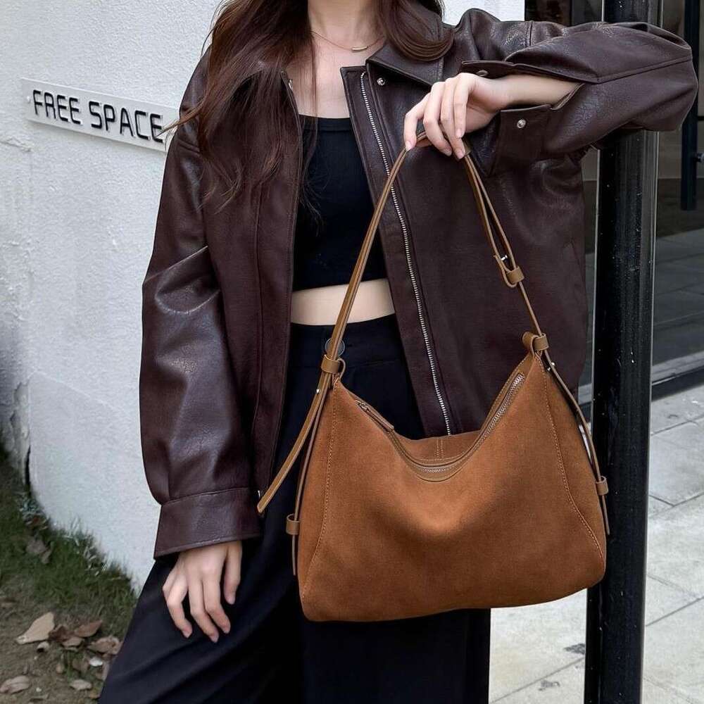 Luxury bag Autumn Winter New Underarm Simple High end Suede Dumpling Large Capacity Fashion Genuine Leather Bag for Women