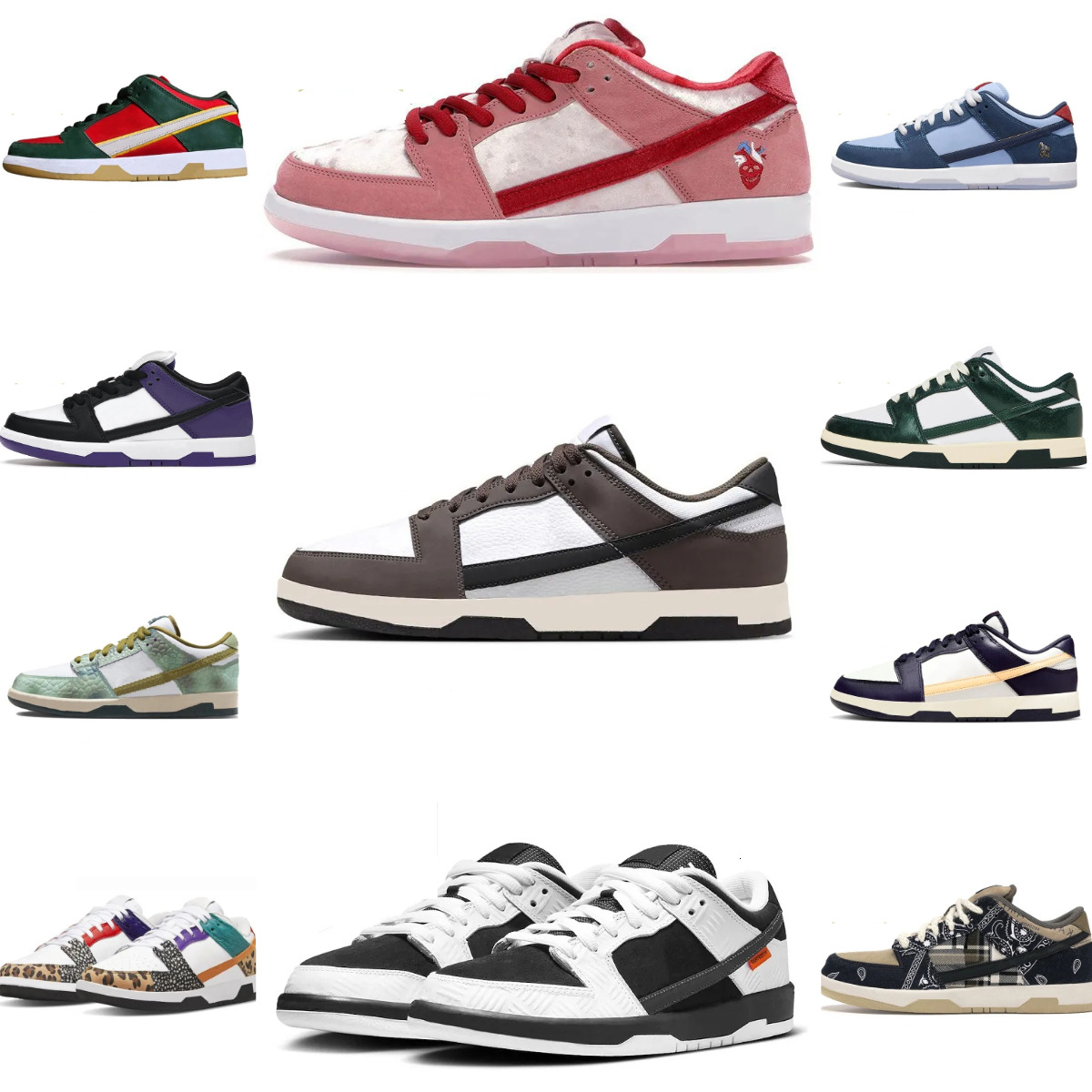 Designer Low Sports Shoes Trainers Triple Black White Pandas Girls Buttercup Casual Shoes Parra Orange Lobster StrangeLove Los Angeles Men Women Outdoor Sneakers