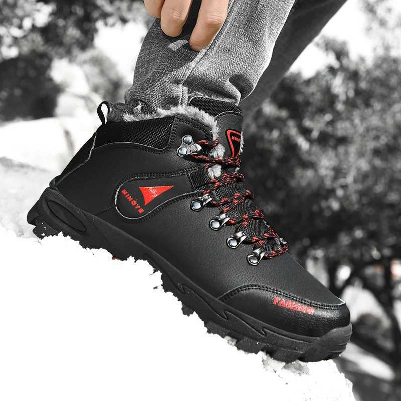 Outdoor Hiking Shoes Men Laceup Plush Thicksoled Men Shoes Antislip Wearresistant Breathable Casual Sports Shoes Men C251014
