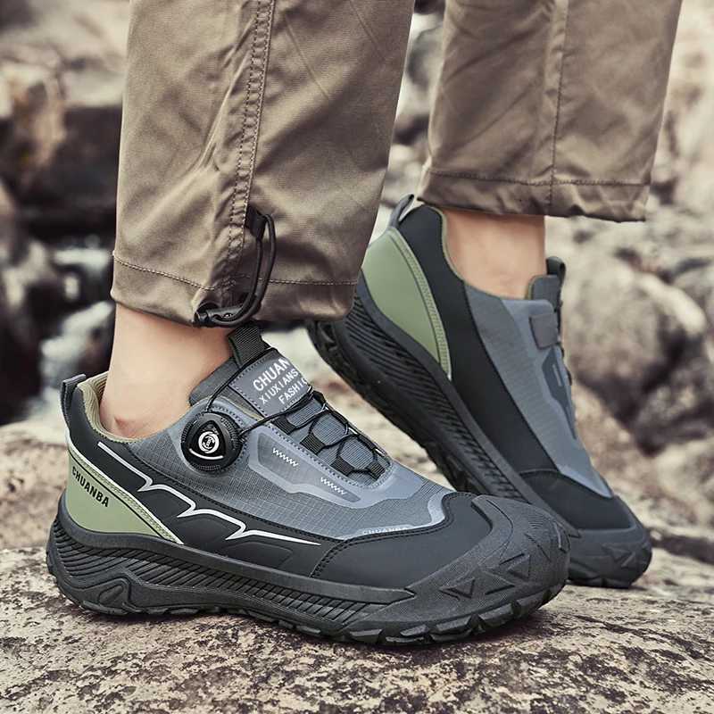 Fashion Knob Design Mens Trekking Shoes Outdoor Camping Hiking Sneakers Men Trainers Platform Wearable Walking Shoes For Men C251014