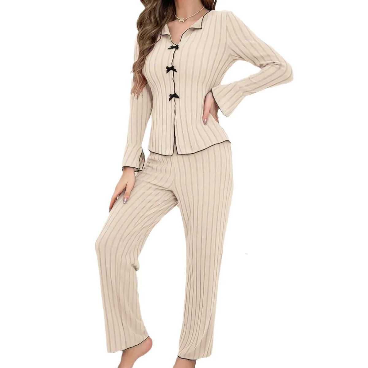 Womens Twopiece Pajamas Autumn And Winter Home Warm Casual Fashionable And Wearable Home Clothes Set For WomenT251014