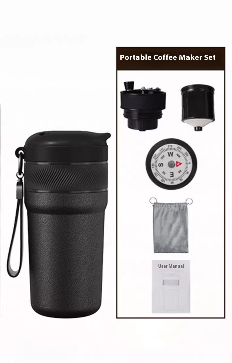 Crank Portable Hand Brew Cup Integrated Machine Dormitory Outdoor Coffee Grinder