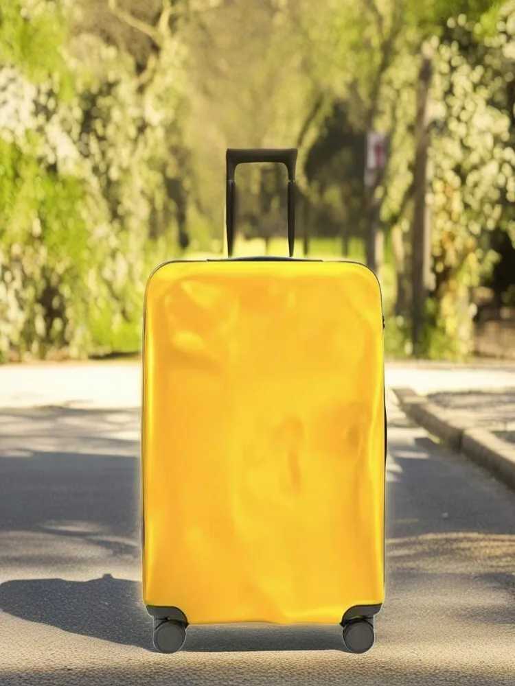 Crash Luggage Italy Design Broken Zipper Cabin Suitcase TSA Lock Spinner Carry On LuggageW251014