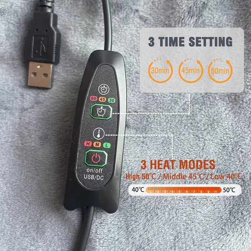 Winter USB Electric Heated Blanket Heating Levels Fleece Heated Blanket Portable Flannel Blanket Quickly Heated Cape Pad Warmth Y251014