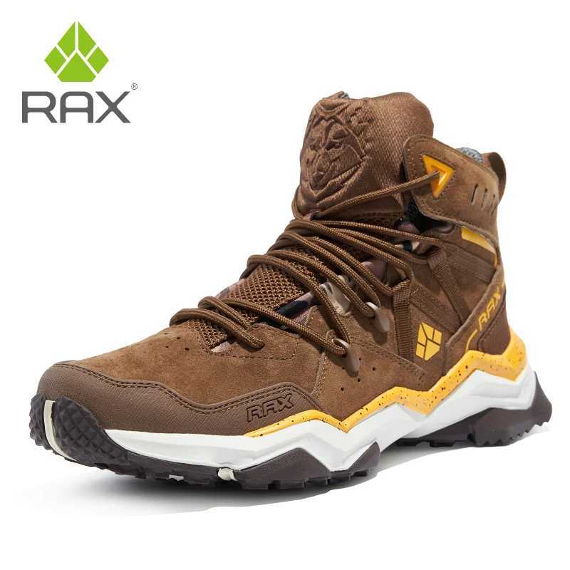 RAX Men Hiking Shoes Midtop Waterproof Outdoor Sneaker Men Leather Trekking Boots Trail Camping Climbing Hunting Sneakers Women C251014