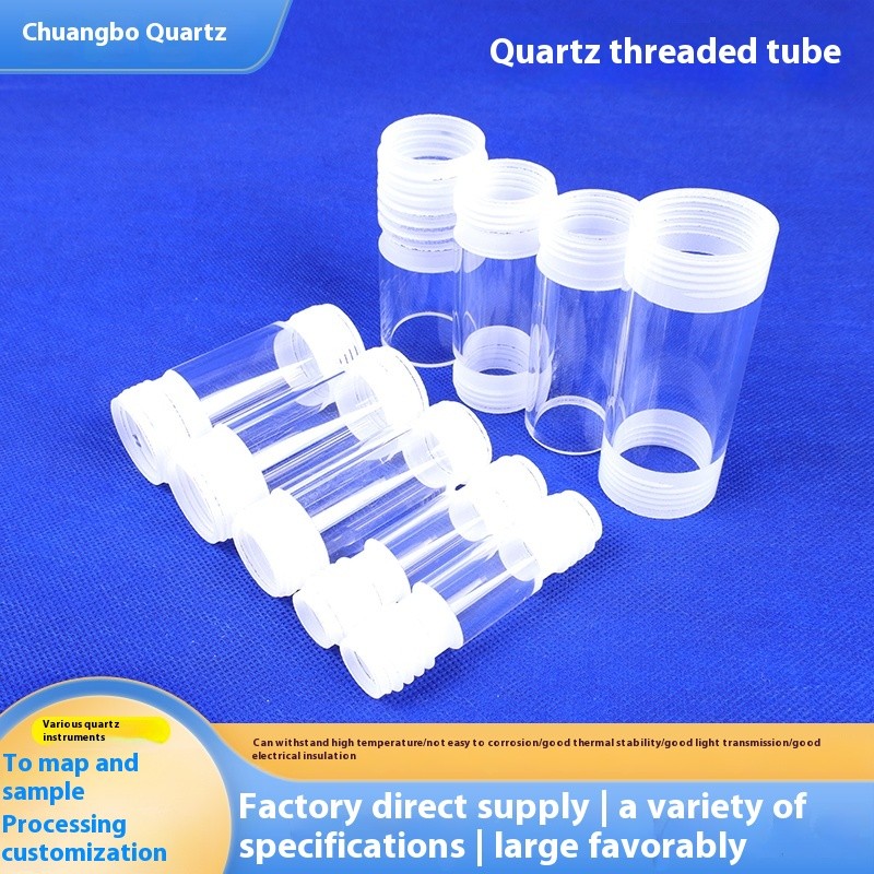 Factory Direct Sale Transparent Frosted Male and Female Thread Quartz Rod Quartz Tube Thread Inner and Outer Thread