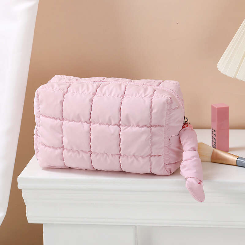 New Autumn and Winter Octagonal Makeup for Women, Portable Travel Handbag with Upgraded Feel, Down Filled Storage Bag