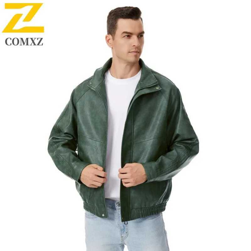 Unisex Embroidered PU Leather Jacket Stand Collar Loose Fit Biker Pilot Coat Streetwear American Style Motorcycle Outerwear 2025 J251014