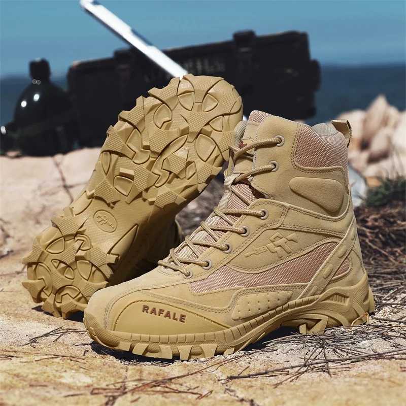 Mens Hiking Shoes Men Boots Hightop Desert Tactical Boots Outdoor Ankle Work Safty Sneakers C251014
