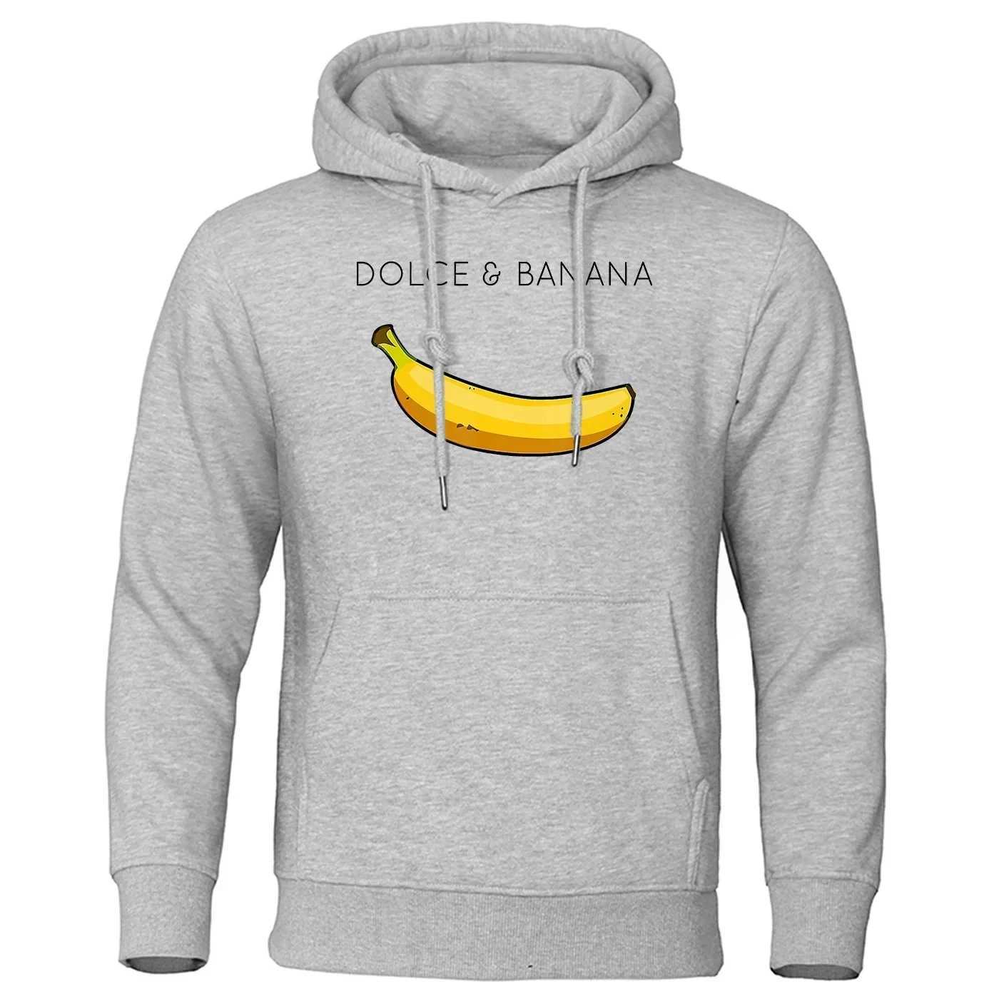 2025 Autumn Man Hoodies Dolce Banana Print Pullover Pocket Pullover Sweater Fashion Casual Sweatshirt Loose y2k Clothing J251014