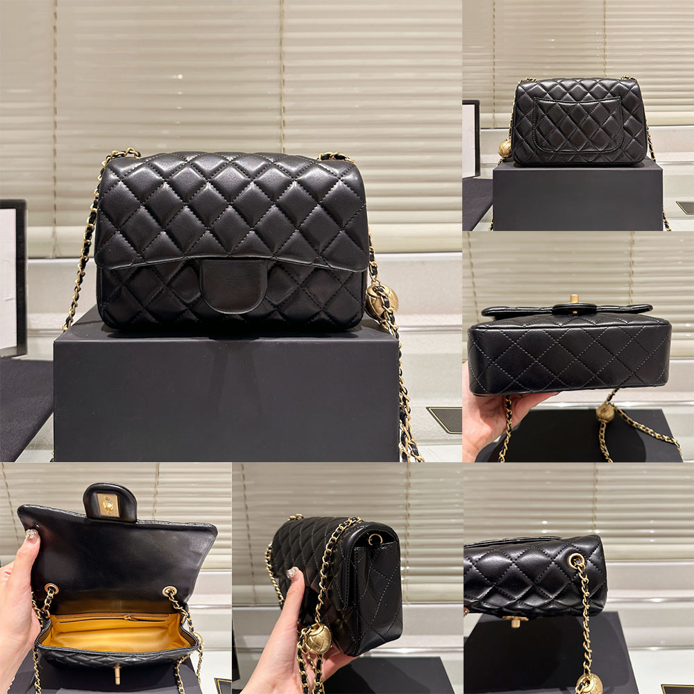 Luxury Designer Classic Mini Flap Gold Crush Ball Quilted Bags Lambskin Crossbody Purse Adjustable Shoulder Strap luxury lady Fashion Trend Handbags 17CM 20CM
