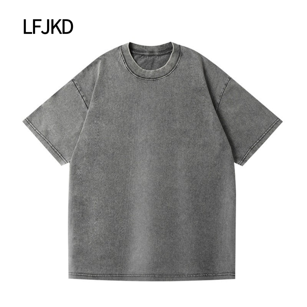 K2300 230gsm Heavyweight Vintage Washed T-Shirt, 100% Cotton Oversized Tee, Drop Shoulder Streetwear