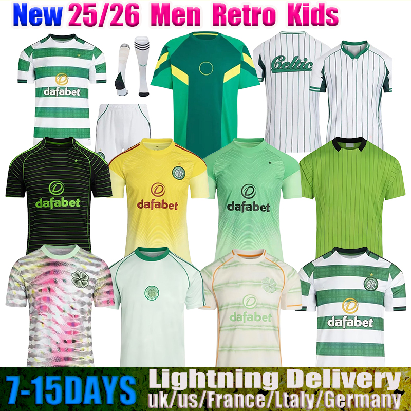 Celts 2025 2026 Home Away EDOUARD Celticfc Jerseys 24 25 26 men kids sets kit IDAH KYOGO MCGREGOR SCHMEICHEL irish celticfootball jerseys Irish Retro