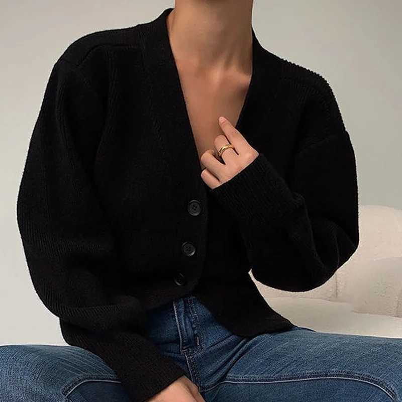 Cardigans Women Vne Crop Prevalent Classic Leisure Sweater c Ele Korean Style Lantern Sve Femme Knitwear Pure R W251014