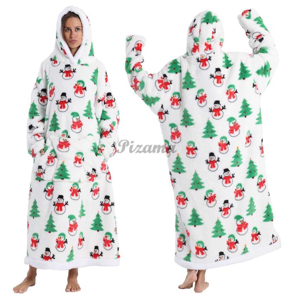 Halloween Cosplay Oversized TV Blankets Adult Christmas Super Long Wearable Sherpa Women Men Pullover Fleece Flannel Sweatshirts Y251013