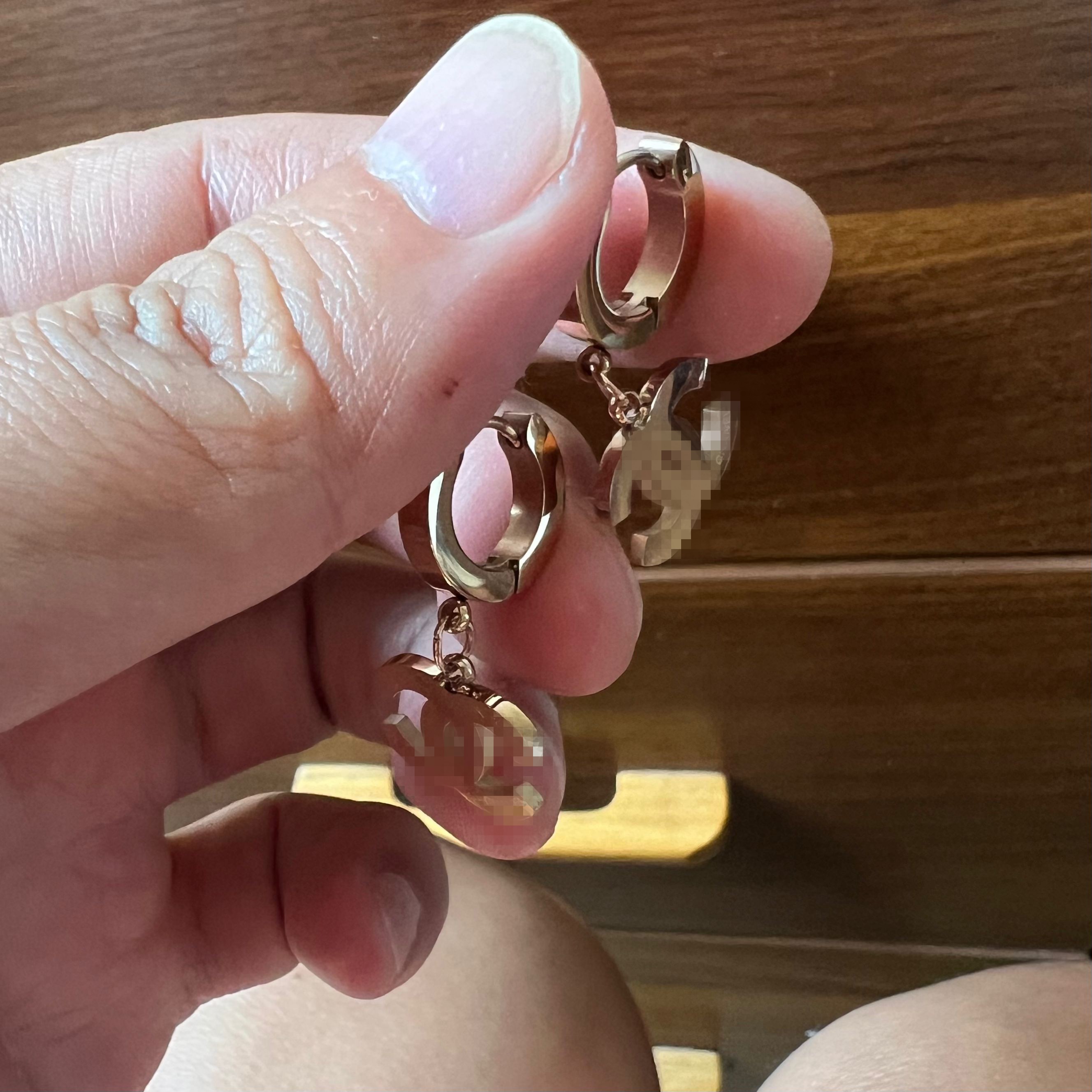 316L Stainless Steel Luxury Girls letter small heart hoops stud designer 18k Gold silver Rose women girl branded engrave earrings wedding party jewelry wholesale