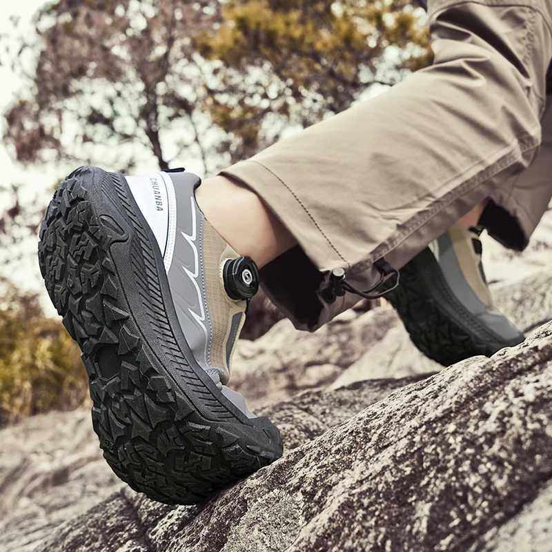 Fashion Knob Design Mens Trekking Shoes Outdoor Camping Hiking Sneakers Men Trainers Platform Wearable Walking Shoes For Men C251014