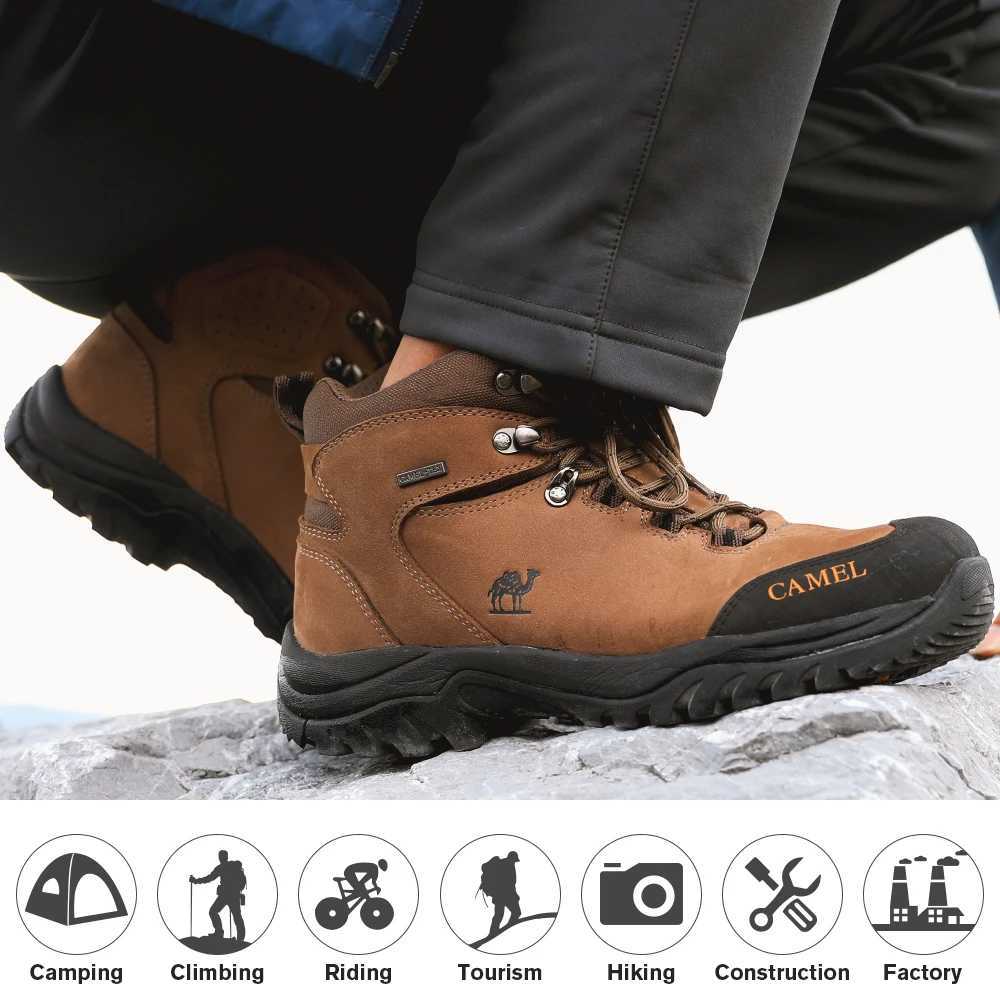 GOLDEN WaterPROof Hiking Shoes Men and Women Outdoor AntiSlip Climbing Trekking Shoes for Men 2023 LEather Hiking Boots C251014