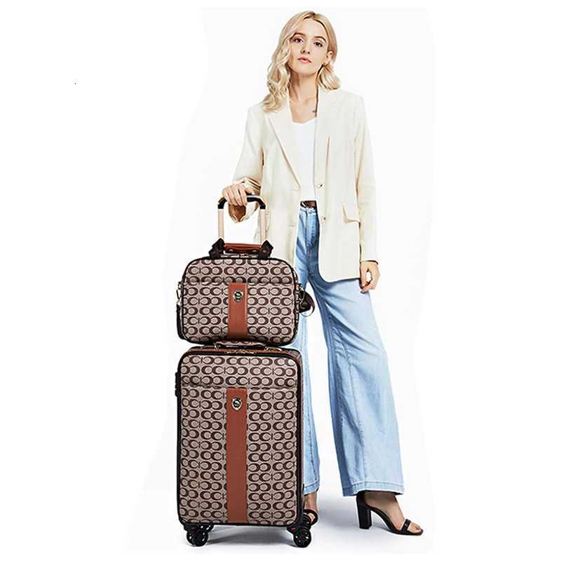 High Grade Suitcase female fashion male travel luggage pull rod box trolley carry on with handbag luxury 162024 boarding caseW251014