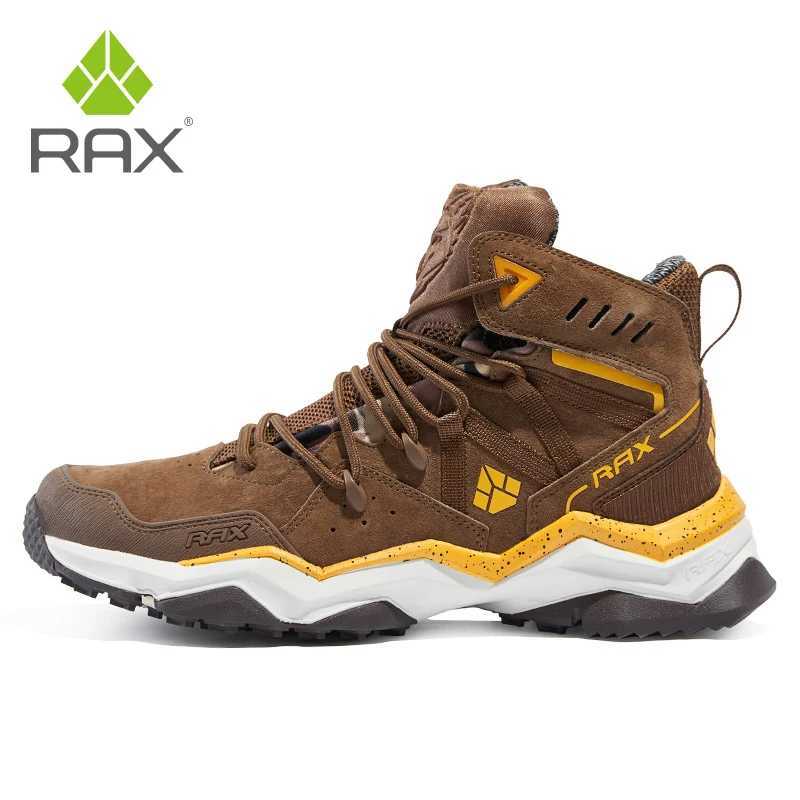 RAX Men Hiking Shoes Midtop Waterproof Outdoor Sneaker Men Leather Trekking Boots Trail Camping Climbing Hunting Sneakers Women C251014
