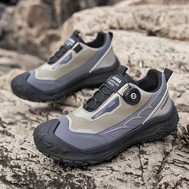 Fashion Knob Design Mens Trekking Shoes Outdoor Camping Hiking Sneakers Men Trainers Platform Wearable Walking Shoes For Men C251014