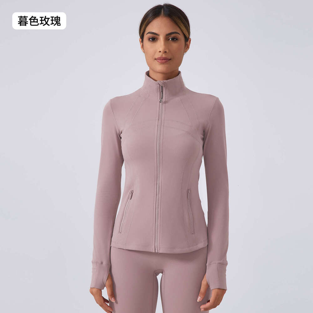 Autumn New Yoga Jacket for Women Running Cycling Sports Long Sleeve Slim Fit Stand Collar Fitness Clothing DAW182