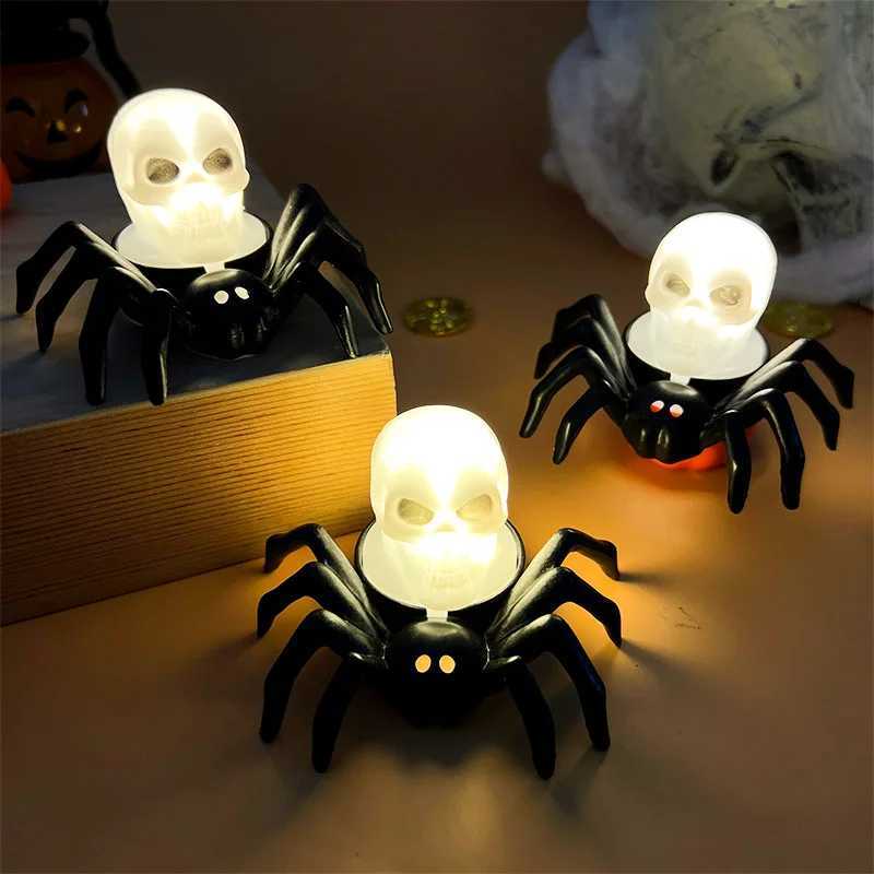 Halloween Decorations LED Candle Light Plastic Spider Skull Lamp for Home Bar Haunted House Halloween Party Decor Horror Props C251014