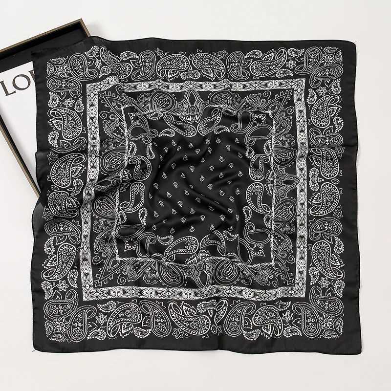 6868cm Fashion Paisley Print Kerchief Women Hair Scarf Silk Headband Bandana Head Scarves Female Square Hijab Scarfs For Ladies Q251014