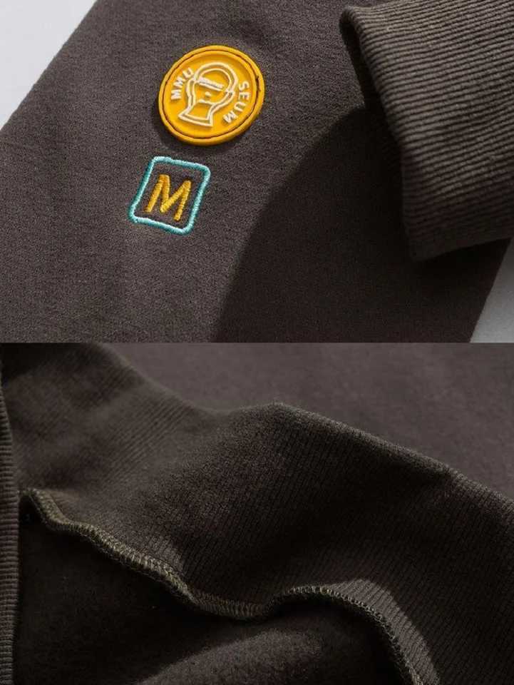 Spring Zipper Pocket Smile Face Patchwork Fleece Hoodies Sweatshirts Streetwear Mens Hip Hop Casual Pullover Hooded Male Tops J251203