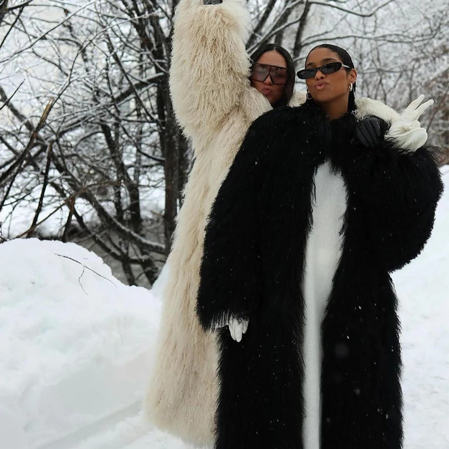 Women Coat Winter Real Mongolian Sheep Coat Long Natural Sheepskin Fur Jacket High Quality Warm Tibetan Lamb Fur Coat 251014