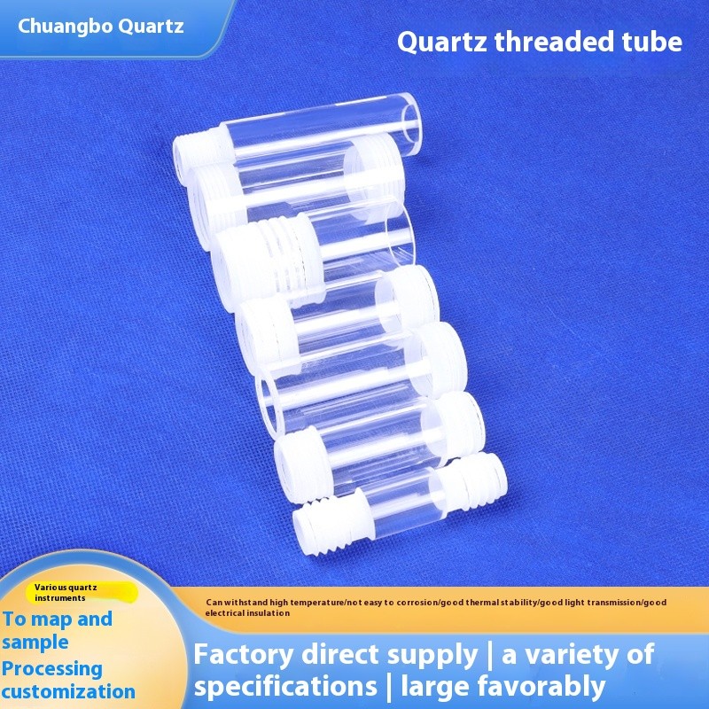 Factory Direct Sale Transparent Frosted Male and Female Thread Quartz Rod Quartz Tube Thread Inner and Outer Thread