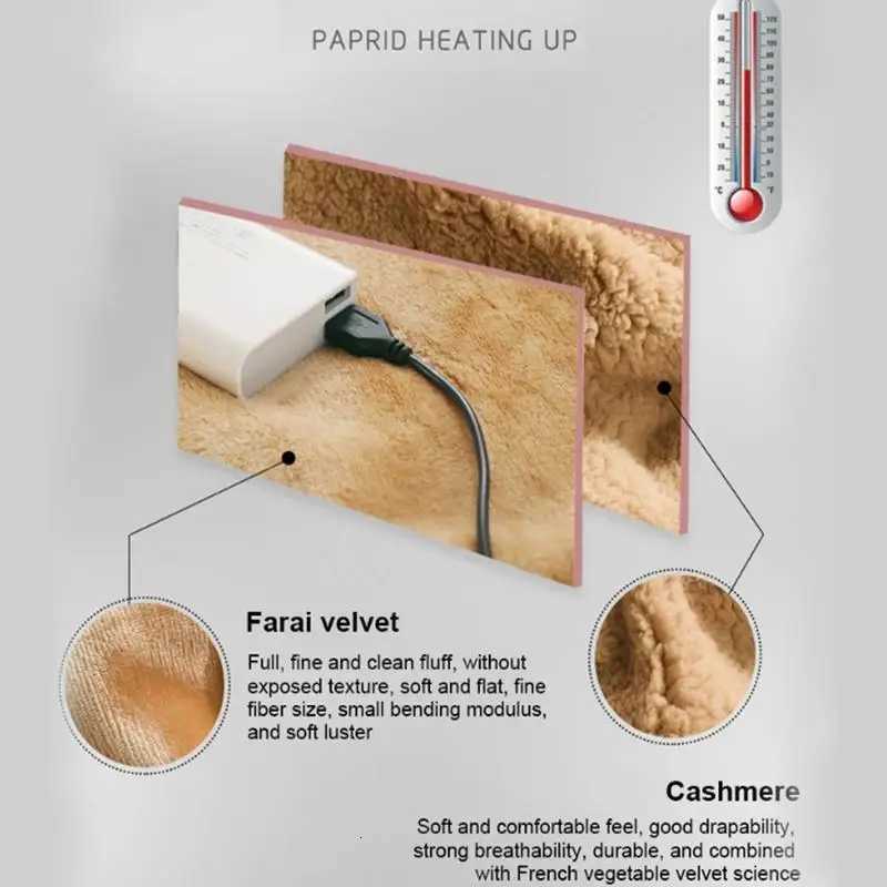 Winter Electric Heater Blanket USB Cordless Heated Blanket Washable Safe Heating Blanket Nap Soft Heating Pocket Blanket Shawl Y251014