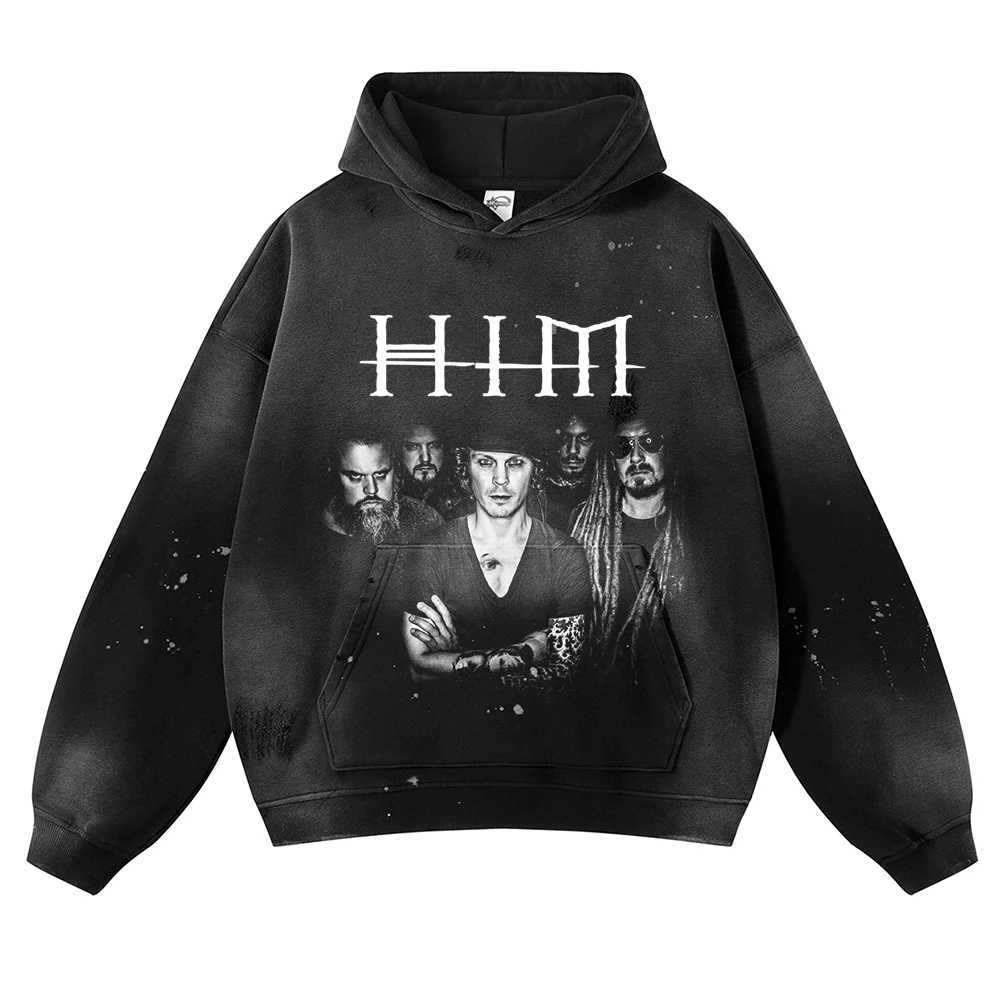 Mens Oversize Pullover Hip Hop Retro HIM Portrait Cotton Printed Sweatshirt Street Clothing Harajuku Hoodie Unisex J251203