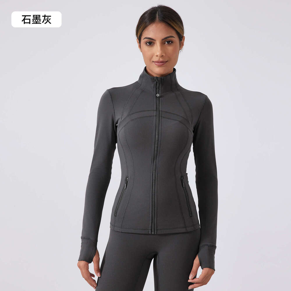 Autumn New Yoga Jacket for Women Running Cycling Sports Long Sleeve Slim Fit Stand Collar Fitness Clothing DAW182