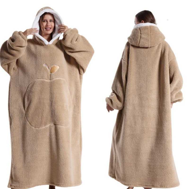 Winter Hoodies Sweatshirt Women Men Pullover Fleece Giant TV Oversized Blanket with Sleeves Long Flannel Apple Sherpa Blanket Y251013