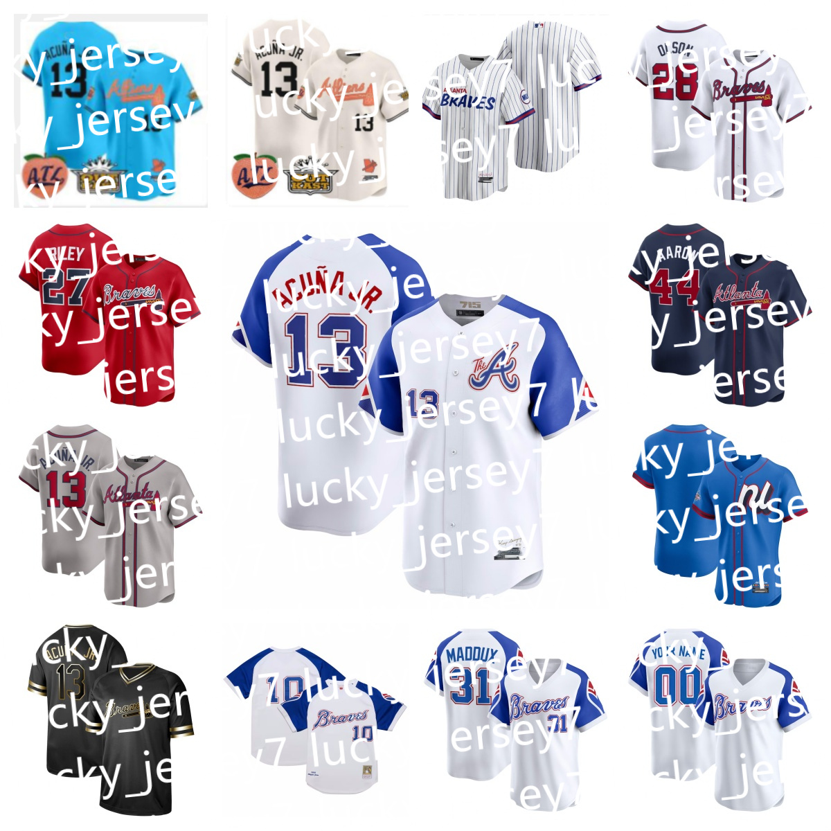 MLB Atlanta''Braves''Ronald Acuna Jr. Austin Riley Matt Olson Ozzie Albies Home Limited Player Men Women Youth Custom Baseball Jerseys