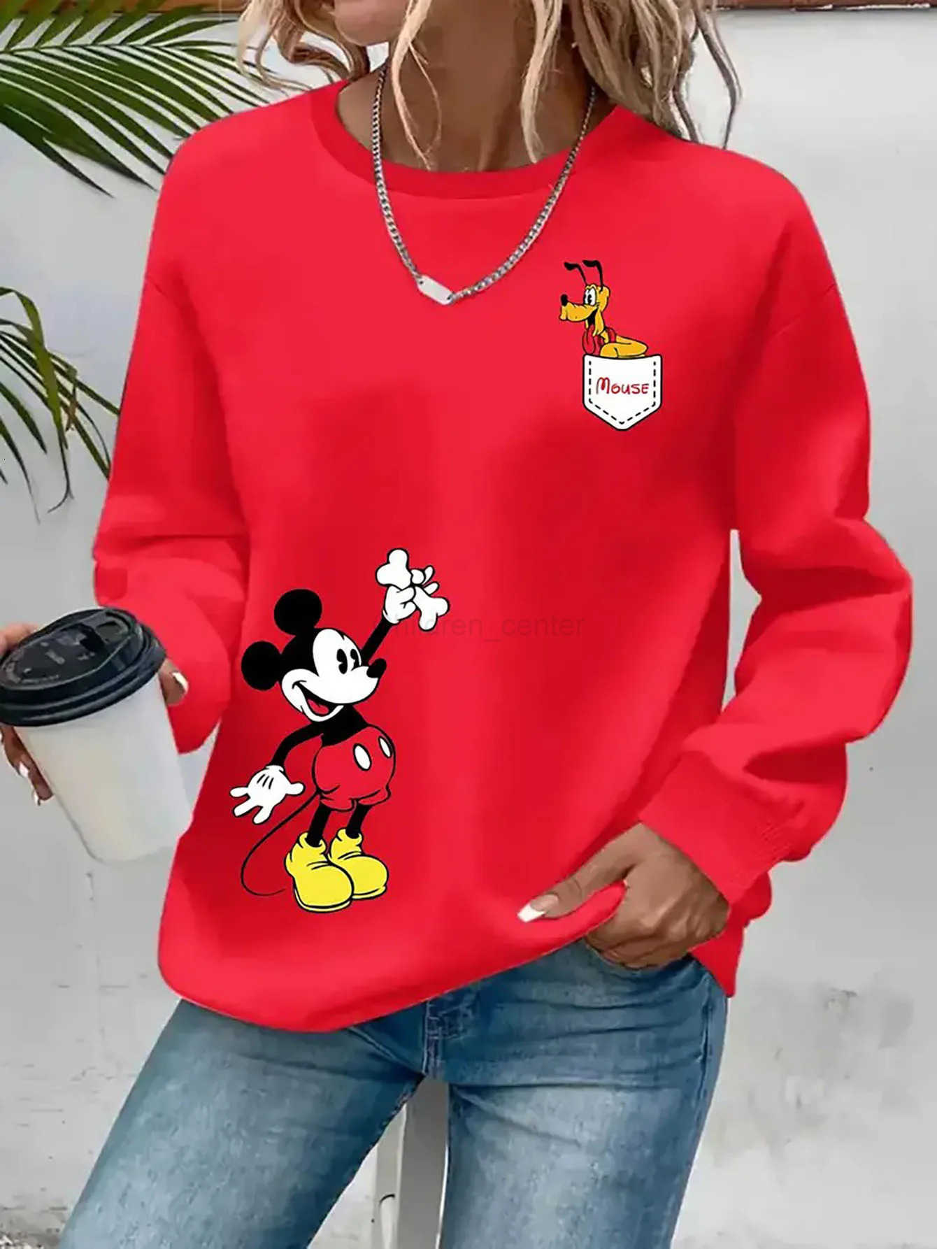 Disney Mickey Mouse Series Mens Women Hooded Sweatshirt Pullover Tops Autumn Winter Fleece Oversize ONeck Unisex Clothing Hoody H251014
