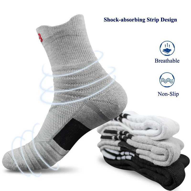 Men Sports Socks Shockabsorbing Cushion Terry Towel Basketball Cycling Running Hiking Tennis Socks for Women Cotton Size 3148 Z251014