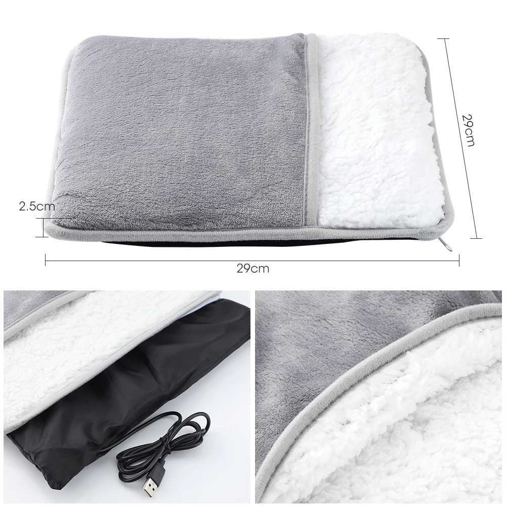 Winter Electric Foot Heating Pad USB Charging Soft Plush Washable Foot Warmer Heater Improve Sleeping Household Foot Warming Mat Y251014