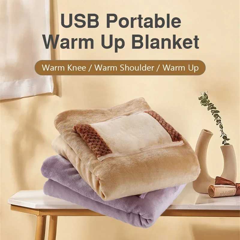 Electric Heater Blankets 5V USB Powered Soft Thicker Warmer Winter Heating Blanket For Office Bedroom Works With Power Bank Y251014