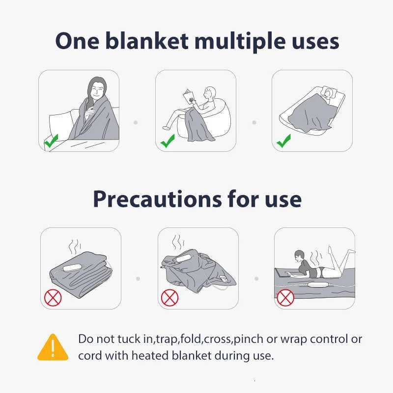 Luxury Flannel Heated Throw 9 Heat Settings 4H Timer Overheat Protection Ultra Soft Washable Low Power Consumption Sofa Bed Use Y251014