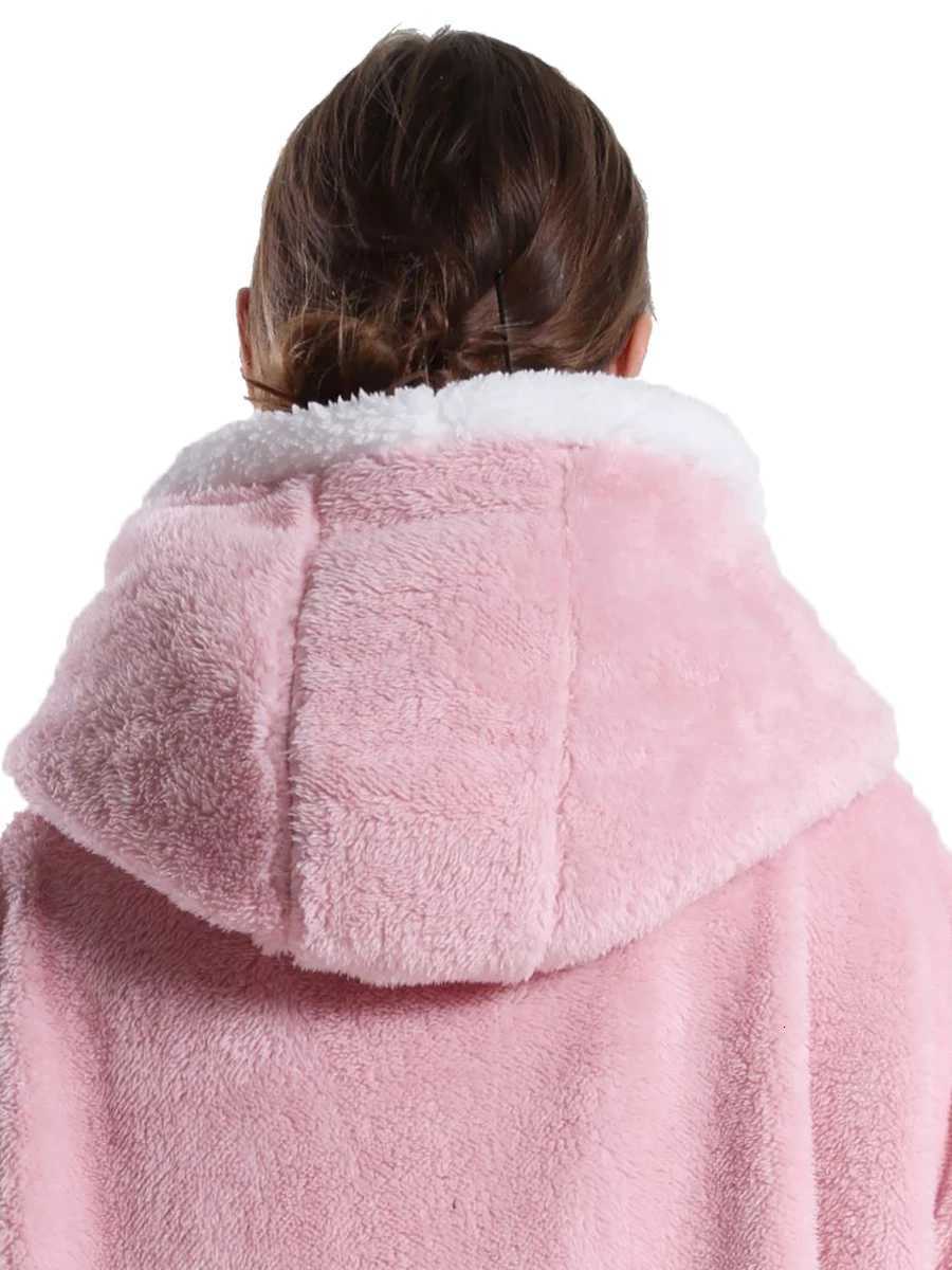 Winter Super Long Wearable Blankets Men Women Warm Soft Flannel TV Blanket Plush Fleece Hoodies Adult Lazy Casual Homewear Y251013