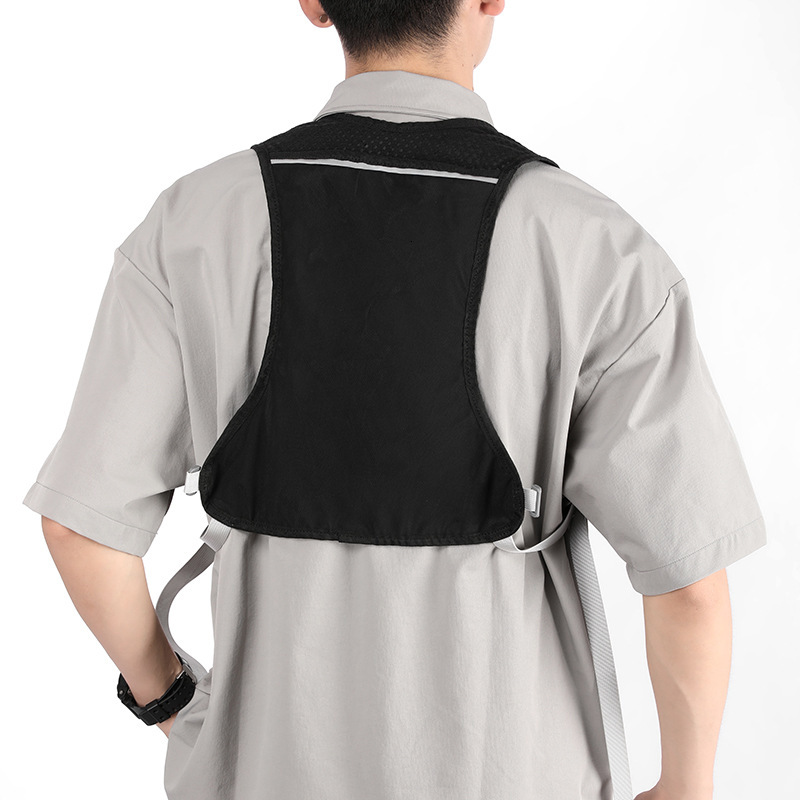 Designer Bag Trendy Cool Dark Functional Tactical Vest Bag Reflective Luxury Bag Lightweight Cycling Running Storage Phone Chest Bag